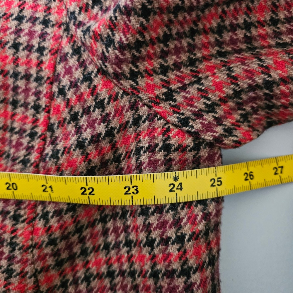 Talbots Aberdeen Blazer 20W Red Houndstooth Plaid Wool Blend Academia Career - Picture 7 of 11